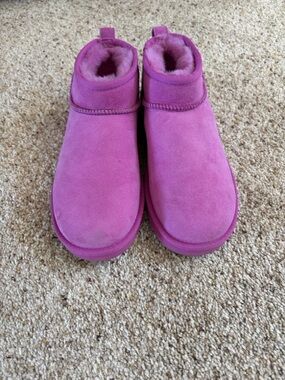 Ugg Plush Fuchsia Suede Winter Booties